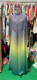 Miyake gradual change color pleated bud sleeves long dress women's pullover long sleeves pleated elegant temperament a word pleated dress