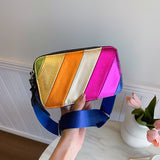 HULIANFU 2025 Customized processed women's bags, new trendy contrasting color letters, camera bags, fashionable double zipper, small square bags, Popular style messenger bags.