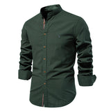 HULIANFU 2025 Spring and summer new trendy business shirt men's cotton and linen casual Japanese fashion solid color long-sleeved shirt men's beauty size