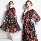 popular chiffon print dress