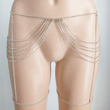 2025 FB1681  Waist chain Popular trade supply tassel multi-layer rhinestone single row drill chain leg chain waist chain