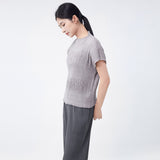 2025 short-sleeved t-shirt women's summer 2025 new loose solid color simple temperament commuter versatile top Popular style