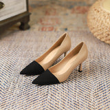 2025 775-39 high heels 2025 summer new Korean version color matching stiletto single shoes women's commuting light mouth pointed women's shoes