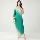 2025 Hot trade  dress summer women's high-end dress dress loose large size fashion gradual change irregular temperament long dress