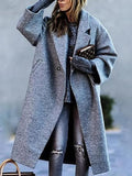 HULIANFU popular spring new 2025 New women's clothing  casual long solid color warm woolen coat coat