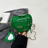 HULIANFU 2025 Spice Girl Underarm Bag Women's Shoulder Bag Crossbody Bag Locomotive Love Bag Women's Fashion Versatile Niche Chain Bag