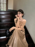 2025 spring new temperament one-word collar versatile bottoming shirt long-sleeved knitted sweater women's top 25020