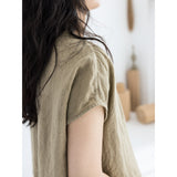 Casual suit, linen summer loose short-sleeved shirt 230102 summer light Yamamoto pants pants 230125