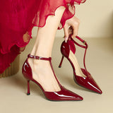 2025 811-8 One-word with hollow bag head high heels women's summer 2025 new sexy pointed thin heel high heel sandals