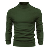 HULIANFU 2025 Autumn and winter New Popular trade thickened warm sweater men's, medium collar slim men's sweater men's multi-color knitted sweater