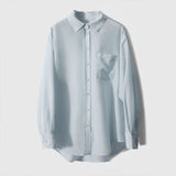 2025 Mulberry Silk Acetate Shirt Macaron 6 Colors, Thin Sunscreen Shirt Pink Purple Top  White Shirt Women's Clothing