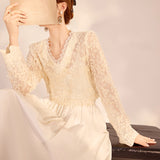 New Chinese high-end heavy industry lace design shirt  new national style temperament lace thin top N2061