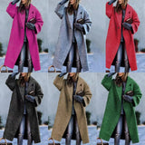 HULIANFU popular spring new 2025 New women's clothing  casual long solid color warm woolen coat coat