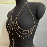 2025 L4967Y  New new sexy metal fringed chain splicing ring fashion, neck shoulder chain body chain
