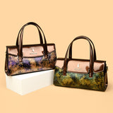 2025 bag women's popular new fashion inkjet printing handbag simple temperament retro large-capacity shoulder bag