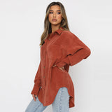 2025 autumn hot-selling new loose-fitting top women's fashion street photography Internet celebrity single-breasted cardigan long-sleeved top