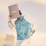 New Chinese style satin flower embroidery sequined vest loose slim temperament high-end top women M3020