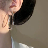 Geometric circle earrings  new trendy temperament high sense atmosphere exaggerated earrings diamond ring earrings women