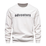 HULIANFU 2025 Autumn new long-sleeved sweater loose crew neck print splicing men's trend sports and leisure sweater