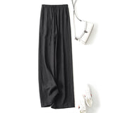 High-end linen wide-leg pants women's summer breathable lazy casual pants vertical mopping trousers thin sunscreen straight-leg pants