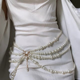2025 MW3096  waist chain thickness different pearl connection multi-layer fringed side pendulum chain waist chain waist decoration