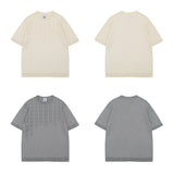 6450 n summer street tide old money style retro solid color design loose men's crew neck knitted sweater short sleeve T-shirt