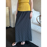 2025 THE MIND floral lace splicing skirt 2025 summer new product medium and long versatile A-shaped skirt T5026X