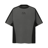 8542 n street retro neutral versatile stitching high-end embroidery design men's slightly loose short-sleeved T-shirt