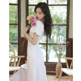 2025 Small white evening dress, femininity, socialite, high-end light luxury, niche engagement certificate, party dress can be worn at ordinary times