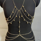 2025 L4967Y  New new sexy metal fringed chain splicing ring fashion, neck shoulder chain body chain
