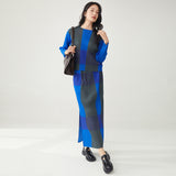 2025 2025 women's clothing spring suit temperament casual versatile plaid long-sleeved top split skirt  two-piece set