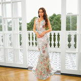 2025 sleeveless temperament V-neck sexy long sequined banquet fishtail evening dress bridesmaid dress women