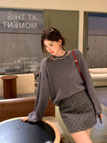 2025 Thirteen Lines popular Autumn New Pearl Temperament Elegant Australian Wool Knitted Sweater Versatile Sweater 25195