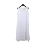 2025 THE MIND linen Tencel fake two-piece vest skirt 2025 summer new Korean version loose dress T5066X