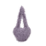 HULIANFU 2025 autumn and winter plush bag popular new Mori sweet girl personality love single shoulder crossbody armpit bag tide
