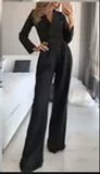 HULIANFU 2025 New Popular trade spring and summer Chinese long skirt new Chinese jumpsuit diagonal mid-waist temperament commuter jumpsuit