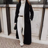 HULIANFU 2025 autumn and winter 2025 New women's clothing  casual long solid color warm woolen coat coat