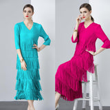 Miyake Temperament Celebrity Muse Fan Premium Sense Pleated Dress Long Large Size popular Spring/Summer Bottom Dress Autumn Dress