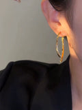 Temperament high-class front and rear diamond-encrusted cross earrings, new trendy niche design, versatile light luxury silver needle earrings