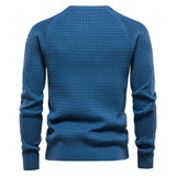 HULIANFU 2025 Popularan code New Popular trade popular autumn and winter new cotton sweater men's solid color primed plaid pullover knitted sweater men's