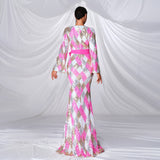 2025 Middle East Saudi Arabia Apparel Hot Trade Popular and  V-neck sequined Muslim evening dress dress women's clothing