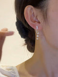 Temperament Premium Pearl Earrings Light Luxury Full Diamond Stud Earrings popular New Trendy Versatile 925 Silver Needle Earrings Women