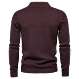 HULIANFU 2025 Autumn and winter New Popular trade thickened warm sweater men's, medium collar slim men's sweater men's multi-color knitted sweater