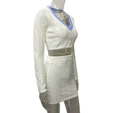 2025 HULIANFU Autumn and winter  popular new  fashion and sexy knitted exposed navel sweater women's high waist hip skirt set