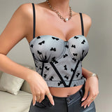 New open-navel tops, sexy fishbone bras, embroidered bows, open-navel small vests, tube tops, underwear suspenders
