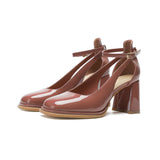2025 700A Internet celebrity design sense niche square head high heels 2025 summer new thick heel Mary Jane bag head sandals