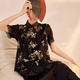 National Style Embroidered High-end Vest Summer  New Chinese Light Luxury Lace Design Vest Women N3063