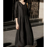 2025 High-end fragrant cloud yarn silk skirt turtle crack mulberry silk new Chinese buckle dress summer women's small black dress