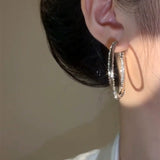 Geometric circle earrings  new trendy temperament high sense atmosphere exaggerated earrings diamond ring earrings women