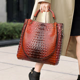 2025 Bag women's New new tote bag fashionable texture colorful crocodile pattern women's bucket bag  retro women's bag